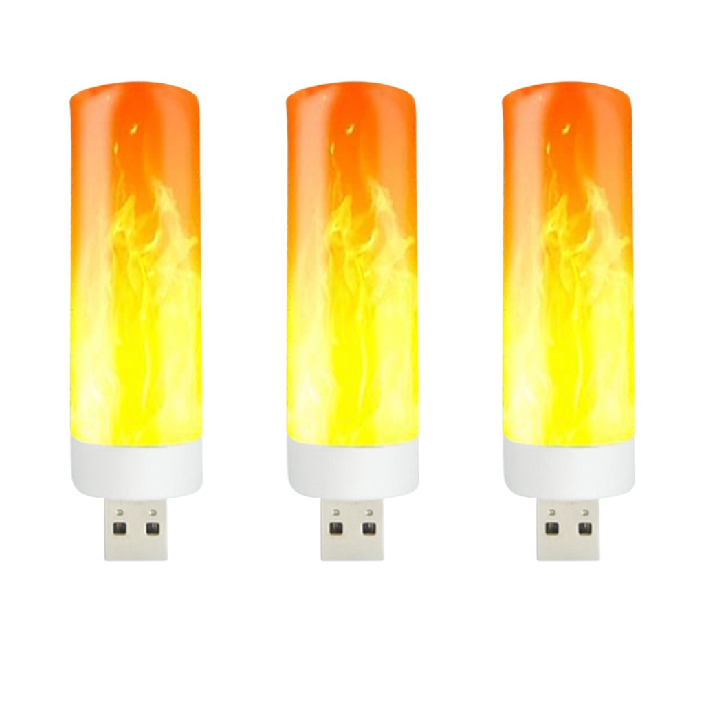 หลอดไฟ LED หลอดไฟเปลวไฟ LED USB ชาร์จเปลวไฟ USB ชาร์จประหยัดพลังงานโคมไฟเหมือนไฟธรรมชาติ E