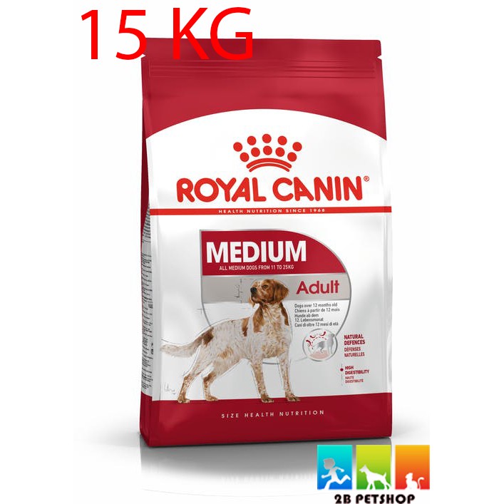 Royal canin Medium Adult อาหารเม็ด, สุนัข 15KG
