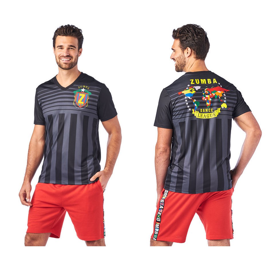 Zumba Dance League Men's V Neck Tee (เสื้อยืดออกกำลังกายซุมบ้า)