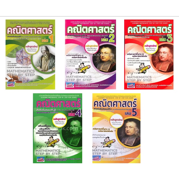 หนังสือ คณิตศาสตร์ เล่ม 1-5 :สำหรับชั้น ม.4-6 เตรียมสอบเข้า ตรงตามหลักสูตรใหม่ (ฉบับปรับปรุง)