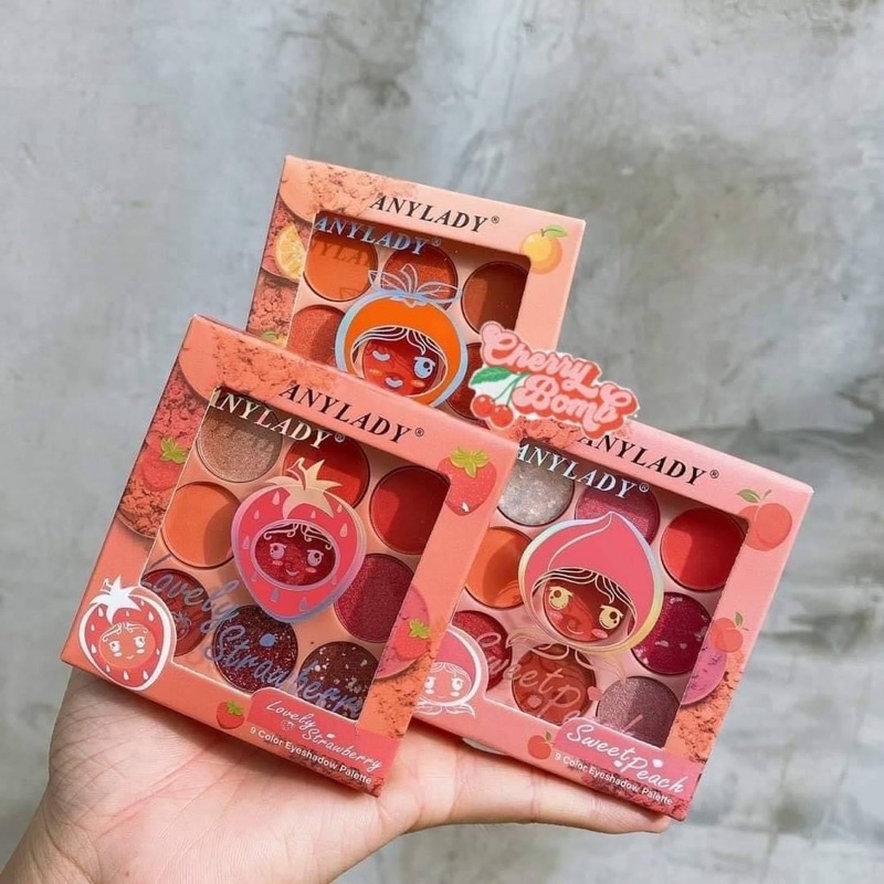 [A0817]❣️พาเลทตาผลไม้ Anylady โทนส้มฉ่ำ🍊สีหวานสวยมาก รุ่นนี้สีชัดเนื้อแน่นดีมากจ้า  (9ช่อง)
