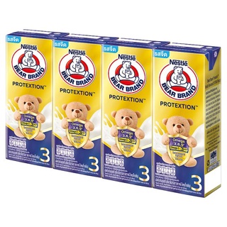 ถูกที่สุด✅ ตราหมี โพรเท็กซ์ชัน ผลิตภัณฑ์นมยูเอชที รสจืด กลิ่นวานิลลา 180มล. x 4 กล่อง Bear Brand Protextion Vanilla Flav