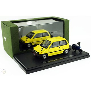 โมเดลรถเหล็ก - Model Car EBBRO 1/43 Yellow Honda City Motocompo Year 1981