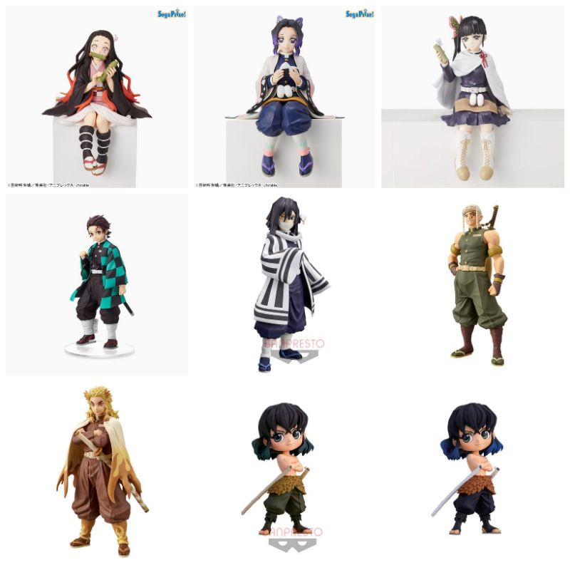 Kimetsu no Yaiba - Kizuna no Sou & Qposket  Inozuke , Rengoku , Uzui , Kanao , Nezuko , Akaza , Oban