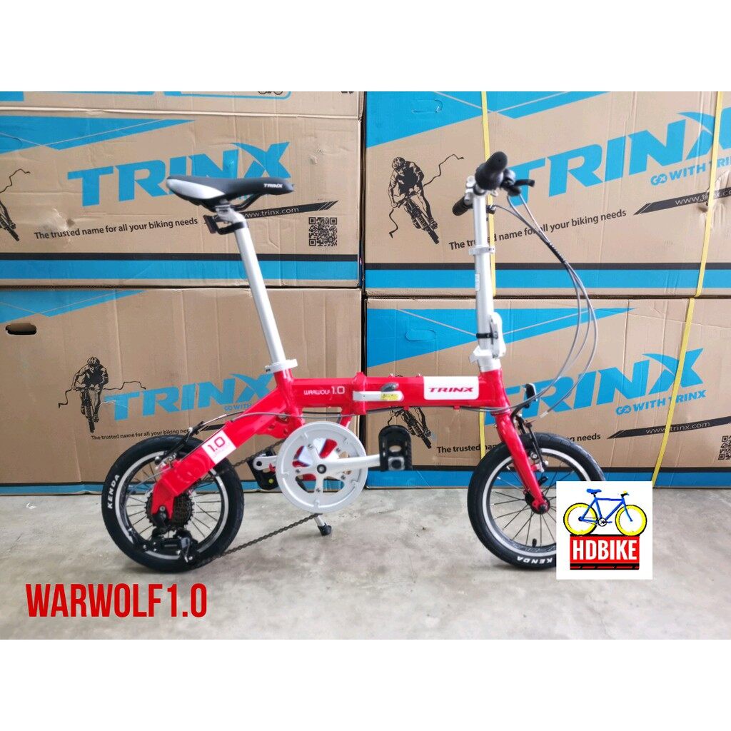 ส่งเร็ว จักรยานพับได้ TRINX รุ่น Warwolf1.0 ล้อ 14 นิ้ว เกียร์ 7 สปีด เฟรมอลูมิเนียม ปี2020