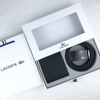 พร้อมส่ง ชุดของขวัญ สุดล้ำค่า เข็มขัด และ กระเป๋าสตางค์ LACOSTE มีกล่องและถุงกระดาษ สำหรับเป็น ของขวัญวันเกิด วาเลนไทน์