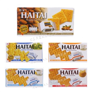 Haitai แครกเกอร์ ขนมปังอบกรอบ อัลมอนด์ ชีส โปเตโต้ Korean Biscuits Crackers Snacks Cheese Salt Almond Potatoes Chips