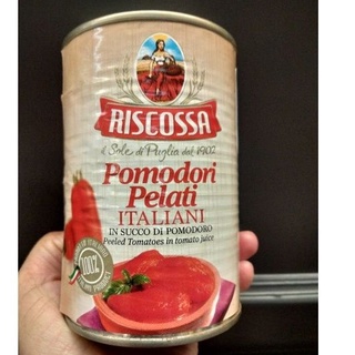 Riscossa Peeled Tomatoes มะเขือเทศ ปอกเปลือกในน้ำ มะเขือเทศ ริสคอสซ่า 400กรัม