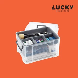 LUCKY HOME กล่องเครื่องมือมีฝาปิดและหูหิ้ว HK-09ขนาด (กว้าง x ยาว x สูง): 32 x 23.2 x18.5 cm (9 L)