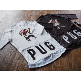 เสื้อปั่นจักรยาน : PUG White/Black (Aero)