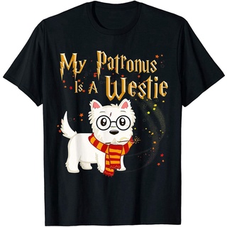 ถูกสุดๆใหม่ s My Patronus Is A Westie อินเทรนด์ เสื้อยืด พิมพ์ลายสุนัขตลก เหมาะกับคริสต์มาส แฟชั่นสําหรับผู้ชายรหัสเต็ม