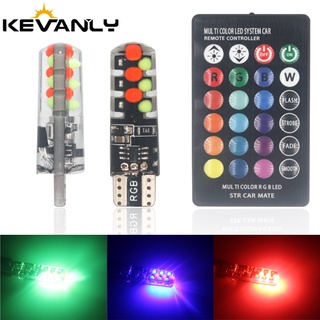 T10 RGB LED ไฟเพดานรถ อ่านหนังสือ มอเตอร์ / หลอดไฟรถยนต์ หลอดไฟลิ่ม ความกว้างของหลอดไฟ พร้อมรีโมตคอนโทรล W5W 5050SMD12v