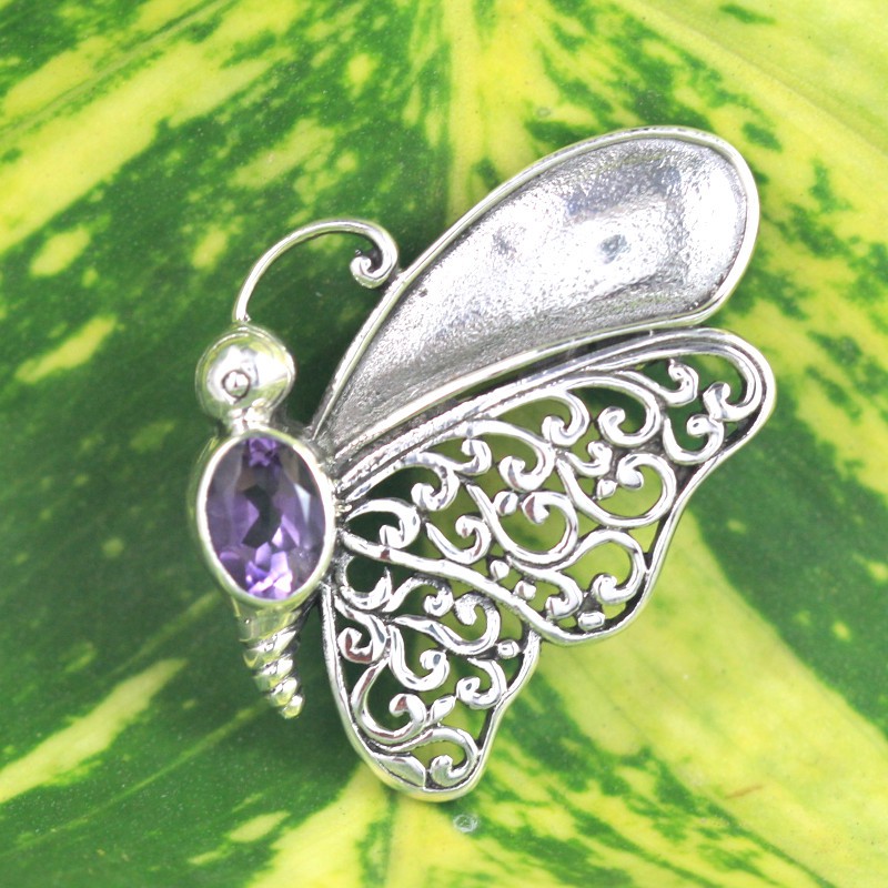 Kuou เข็มกลัดเงินผีเสื้อ LMIX075 BR005