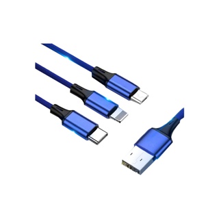 จ่าย0฿โค้ดINC2LEL2สายชาร์จ USB 3in1 Fast Charging USB Cable For iPhoneAndroid/Micro USB/Type-C สายยาว1.2M
