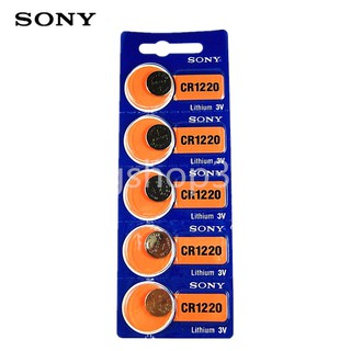 [โค้ดYUDO217 ลด15%]Sony ถ่านกระดุม Lithium CR1220 3V(1 แพ็ค 5 ก้อน)