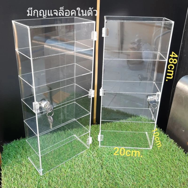 ตู้โชว์อะคริลิค ตู้ใส่โมเดล 48×20×10ซม.มีกุญแจล็อคตู้ขนาดเล็ก