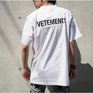 เสื้อยืด ผ้าฝ้ายแท้ พิมพ์ลายโลโก้ตัวอักษร Vetements เรียบง่าย ไซซ์ S-5XL