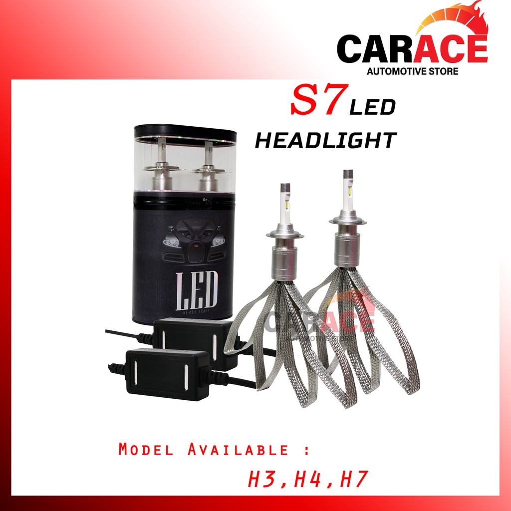 1 คู่ S7 LED ไฟหน้า H3 H4 H7 LED ไฟหน้ารถหลอดไฟ LED ไฟหน้ารถไฟหน้าหลอดไฟ LED