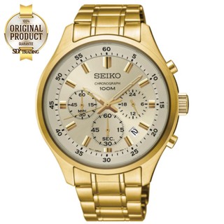 SEIKO Neo Sport นาฬิกาข้อมือผู้ชาย Chronograph สายสแตนเลสเรือนทอง รุ่น SKS592P1