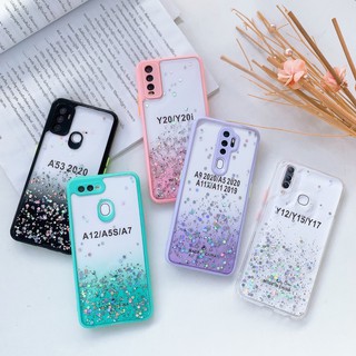 เคสขอบสีกากเพชร กล้องขอบส OPPO A15 เคสออปโป้ OPPOA15 เคสออปโป้A15