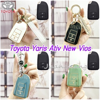 เคสรีโมตกุญแจรถยนต์ TPU สําหรับ Toyota Vios Yaris Ativ Hiace Chrome 2018 2019 2020 2021