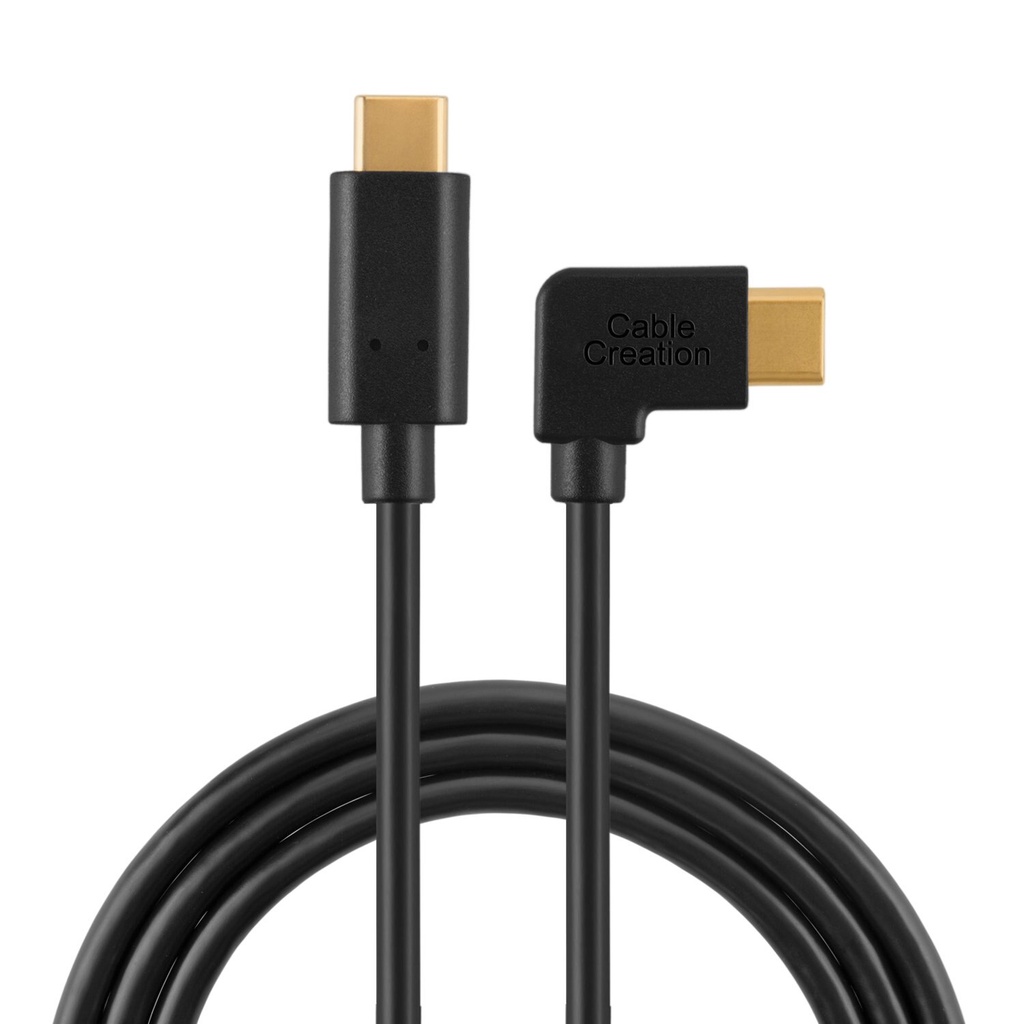 สาย Type USB C, สาย USB 2.0 90 องศามุม USB CC (3A) สําหรับ Macbook Pro, Chromebook Pixel, Nexus 5X/6