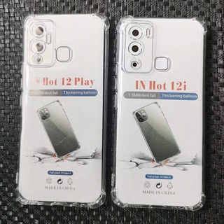 เคสโทรศัพท์มือถือ Tpu แบบนิ่ม ป้องกันเลนส์กล้อง สีโปร่งใส สําหรับ Infinix Hot 12 Play Hot 12i