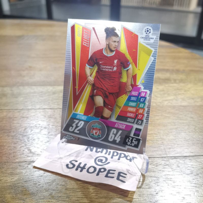 ขาย การ์ด Topps Match Attax Chrome 2020-21 Harvey Elliott Liverpool RC การ์ดฟุตบอล การ์ดนักฟุตบอล กา