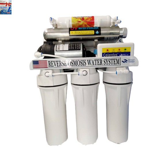 เครื่องกรองน้ำ RO+ UV Colandas 6ขั้นตอน Ultraviole UV6W กำลังผลิตประมาณ 189 ลิตร/วัน  กรองro+uv