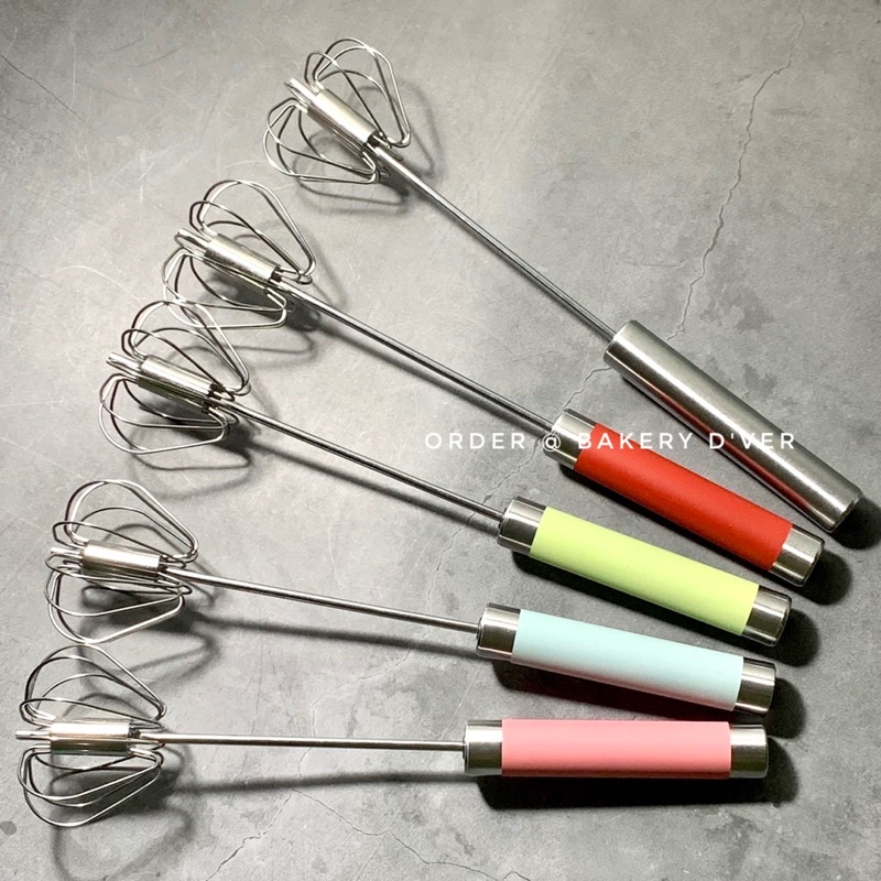 ที่ตีไข่สแตนเลส 10นิ้ว 12นิ้ว กึ่งอัตโนมัติ ที่ตีไข่แบบมือกด ตะกร้อตีไข่ อุปกรณ์ผสมอาหาร  ที่ตีไข่กึ่งอัตโนมัติแบบมือกด