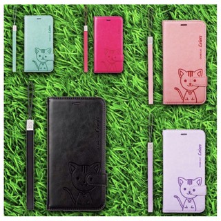 เคสฝาพับ Domi cat Samsung Galaxy A20/A30/A50/A50s/A30s/J7/J7Pro/J7prime/J2prime/J4/J4+/Note10/Note10plus