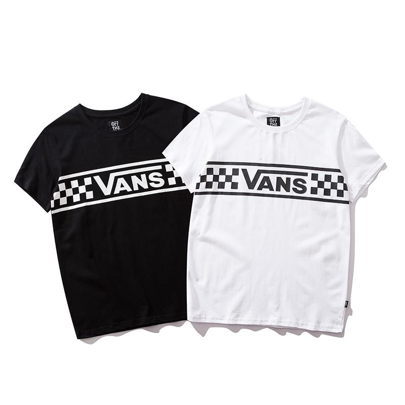 Vans Original เสื้อยืดแฟชั่นผู้ชายผู้หญิงคุณภาพสูง