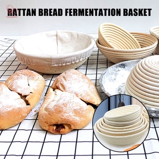 【สินค้ามีจำหน่าย】 Bread Proofing Baskets Rattan Reusable Proofing Bowls Bread Fermentation Basket for Dough Fermentation HT