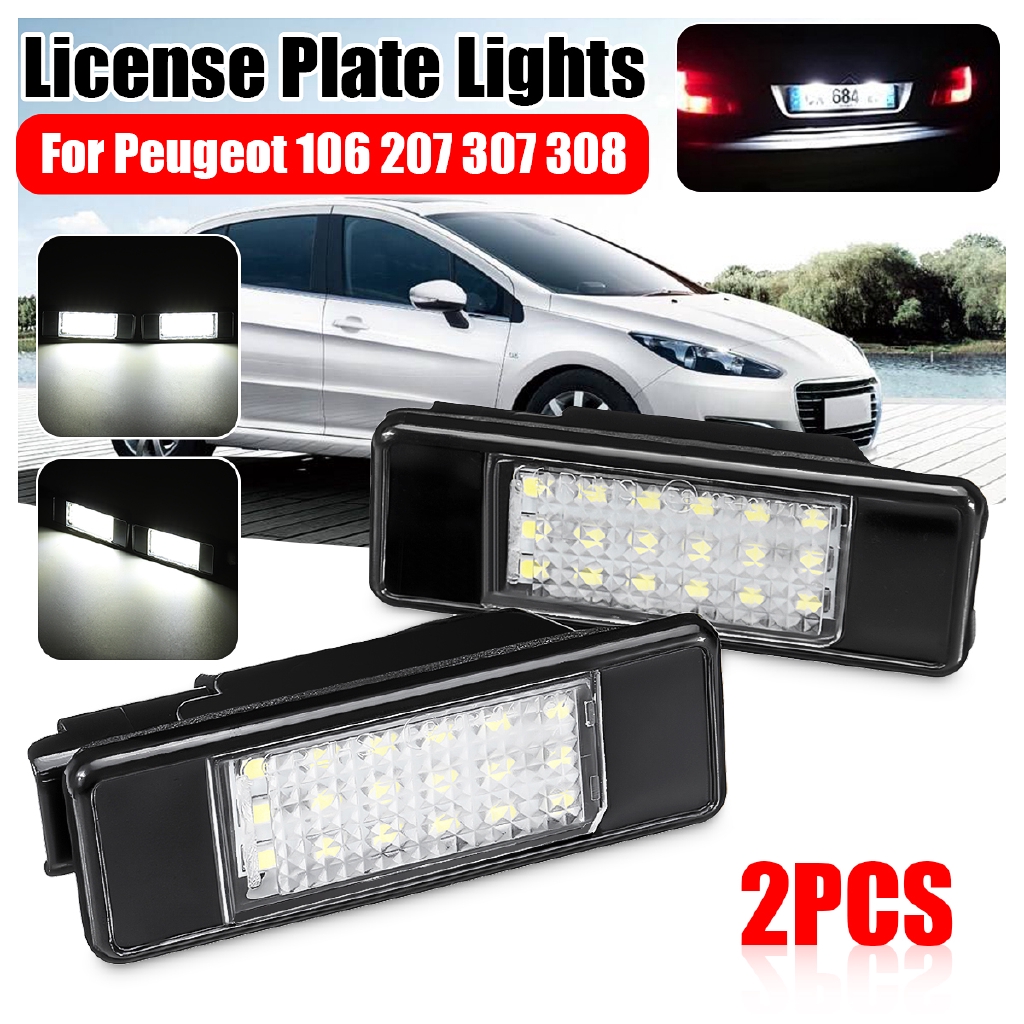 Beier 2 x LED ไฟป้ายทะเบียนรถยนต์สำหรับ Citroen Berlingo C 3 C 4 C 8 Peugeot 307