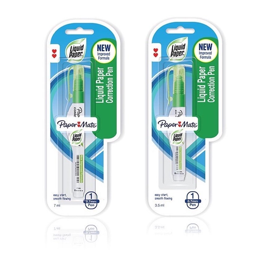 ปากกาลบคำผิด Paper Mate Liquid Paper Green Reborn เปเป้อร์เมด ลิควิด เปเป้อร์ (3.5 / 7 ml)
