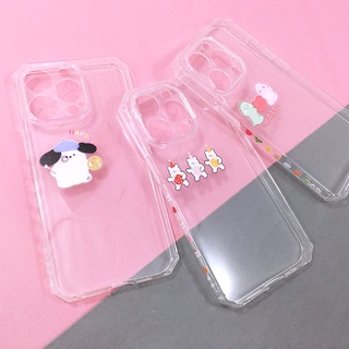 พร้อมส่งจากไทย!! เคสใสมุมเหลี่ยม TPU เคสกันกระแทก ด้านข้างพิมพ์ลาย เคสกันกล้องการ์ตูน เคสมือถือ