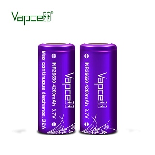 ถ่านชาร์จ Vapcell INR26650 3.7V 4200mAh 32A ก้อนสีขาว หัวตัด ของแท้