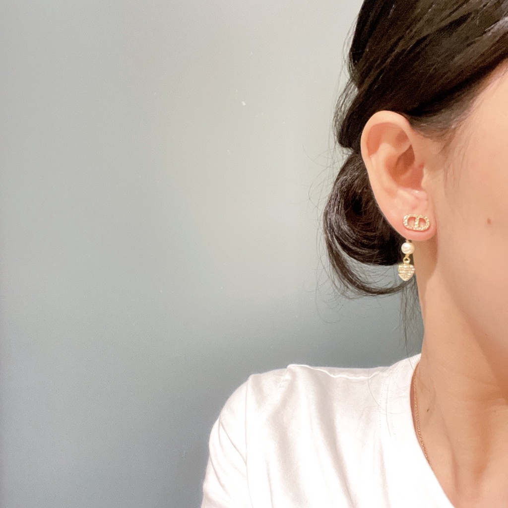 แฟชั่นแบรนด์ ง จดหมายรักต่างหูมุกเพชรที่มีรุ่นเดียวกันของเทรนด์วัสดุโนเบิลสง่างามประณีต - รูปที่ 3