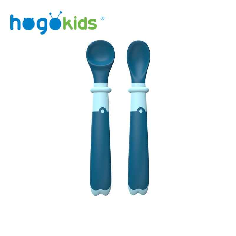 Hogokids ช้อนซิลิโคนเด็ก พกพาสะดวก ฝึกง่าย กล่องมี 2 ชิ้น