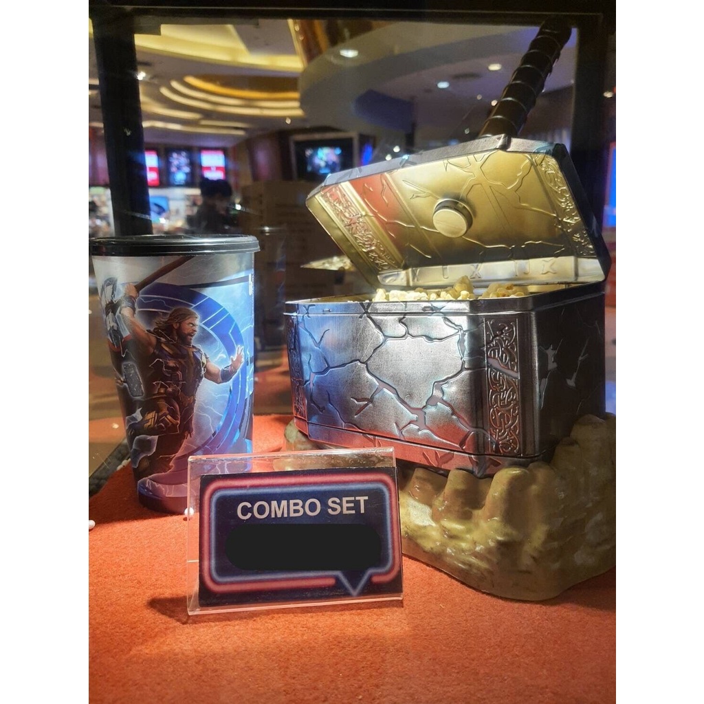 Thor SF ถังป๊อปคอร์น ค้อนทอร์+แก้ว ใหม่ในห่อ