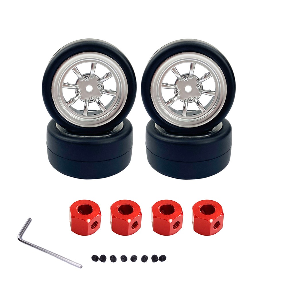 สําหรับ 4pcs ยาง Drift ยางอัพเกรดดุมล้อยาง WPL D12 RC รถอะไหล่อุปกรณ์เสริม