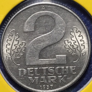 No.60775 ปี1957 GERMAN DEMOCRATIC REPUBLIC เยอรมันตะวันออก 2 MARK เหรียญสะสม เหรียญต่างประเทศ เหรียญเก่า หายาก ราคาถูก