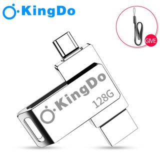 USB kingdo 128GB 2 in 1 Micro USB OTG Flash Drive USB 2.0 Zinc Metal U Disk เข้ากันได้กับอุปกรณ์