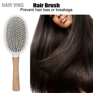 HaiR Ving Hair Brush Natural Environmental Beech Paddle for Thick Curly Thin Long Short Wet Dry