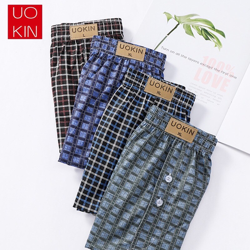 🔥พร้อมส่ง)🔥 Boxer บ๊อกเซอร์ UOKIN (เอว25-40)สีพื้น ผ้านิ่มใส่สบาย ไม่อึดอัด ระบายความร้อนได้ดี แห้งไว รับประกันความนิ่ม