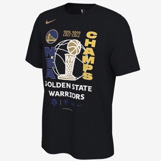 เสื้อยืดผ้าฝ้ายพิมพ์ลายแฟชั่นเสื้อยืด พิมพ์ลาย NBA GSW GOLDEN STATE WARRIORS NBA CHAMPION 2022 สีดํา