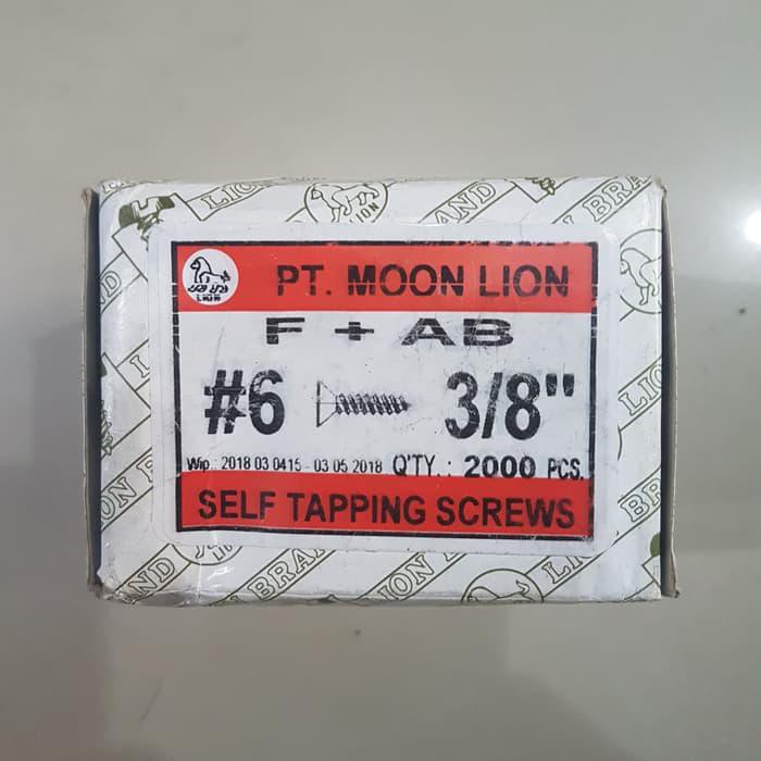 (2000 ชิ้น) 6 x 1 ซม. MOON LION Taping Screw Wood Screw / 1 กล่อง