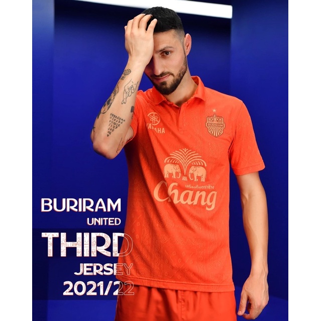 เสื้อคอปกผู้หญิง ชุดกีฬาแบรนด์ เสื้อบุรีรัมย์ แข่ง สีส้ม 2021/22 ของแท้💯-Buriram United Third Jersey 2021/22