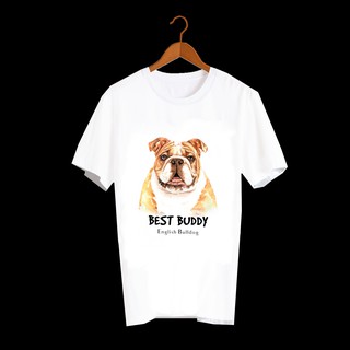 เสื้อลายหมา DBD001 bulldog เสื้อยืด เสื้อยืดลายหมา เสื้อยืดสกรีนลายหมา