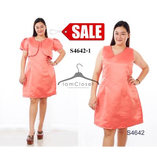 S4642  XL รอบอก 42 นิ้ว Duchess Dress (Rose) เดรสออกงานสาวอวบอ้วน